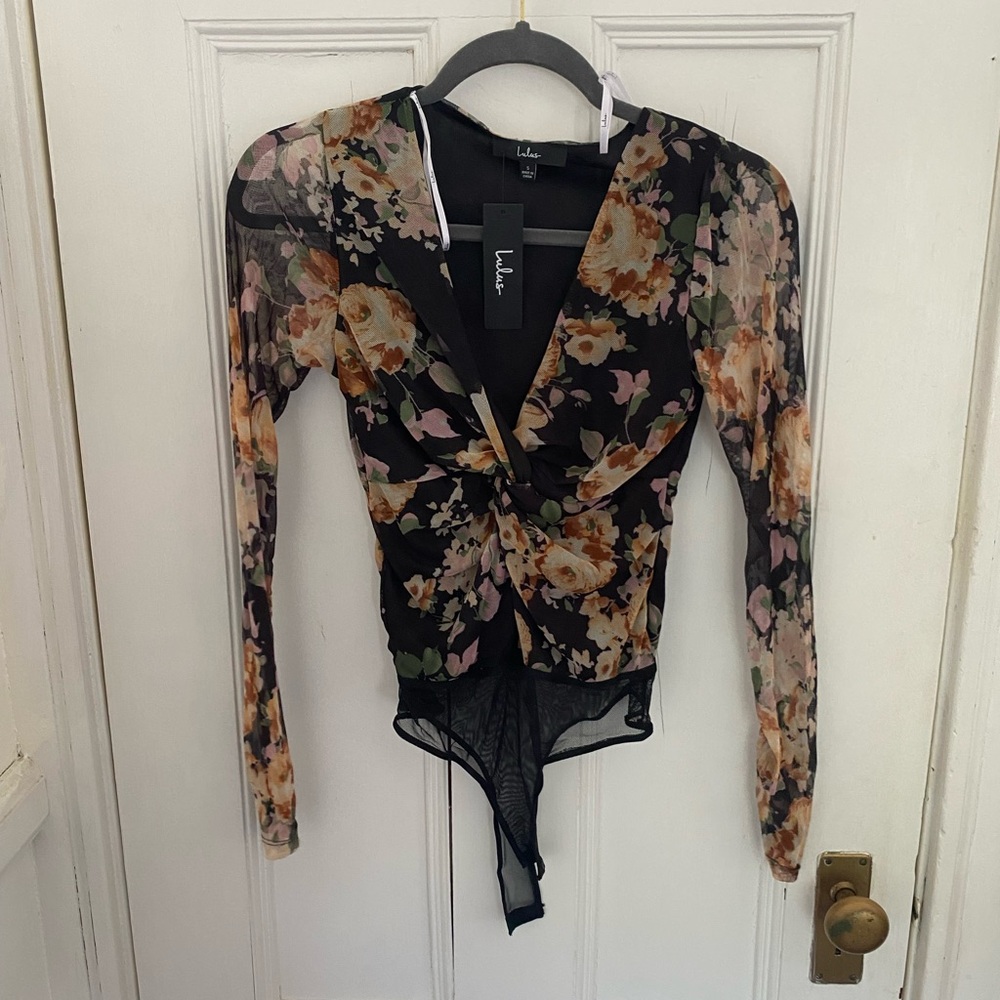 Mesh knot front bodysuit